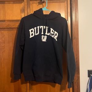 Navy Blue Sweatshirt Hoodie Butler University Bulldogs MV Sport Size Small